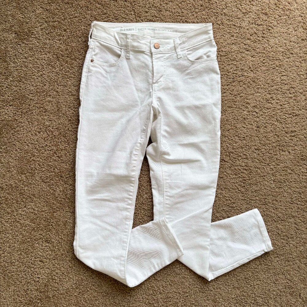 Old Navy White Super Skinny Jeans